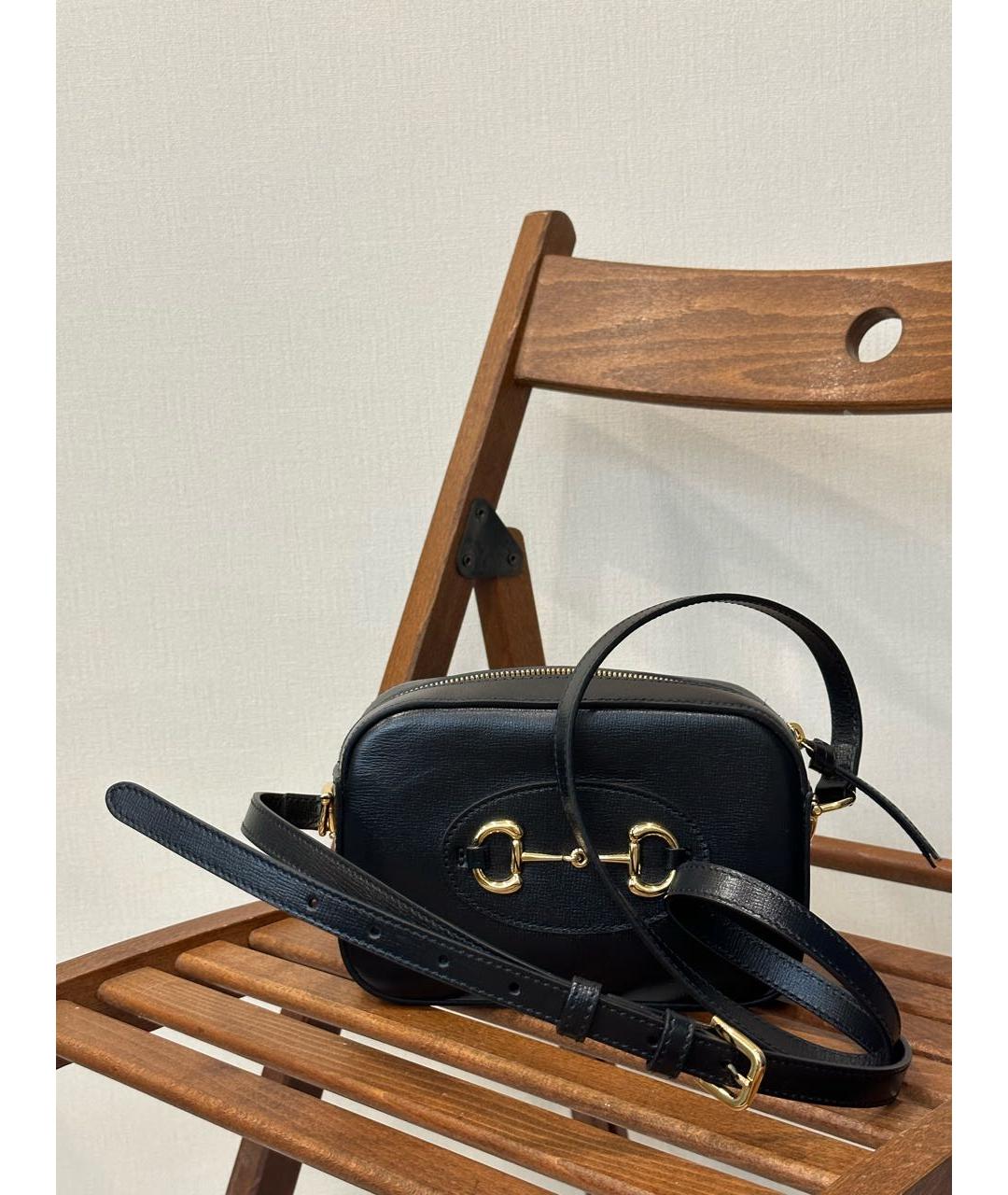 GUCCI Черная кожаная сумка через плечо, фото 5