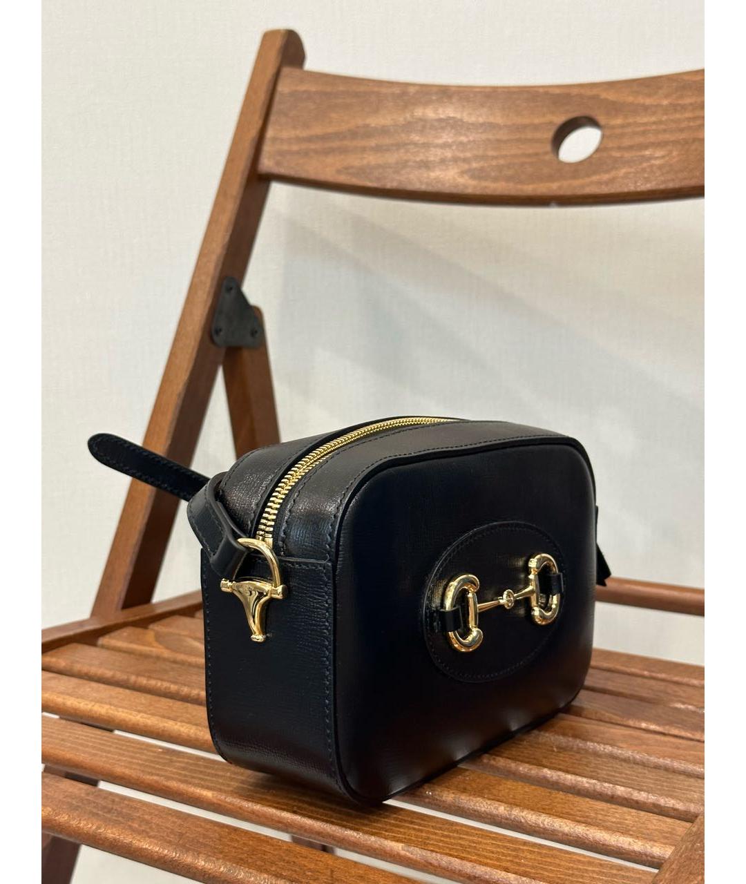GUCCI Черная кожаная сумка через плечо, фото 3