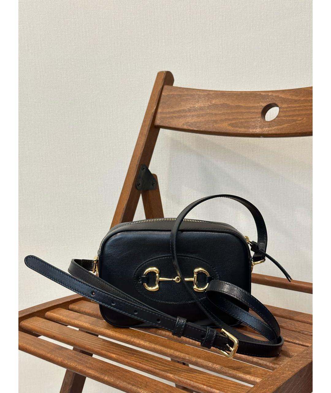 GUCCI Черная кожаная сумка через плечо, фото 6