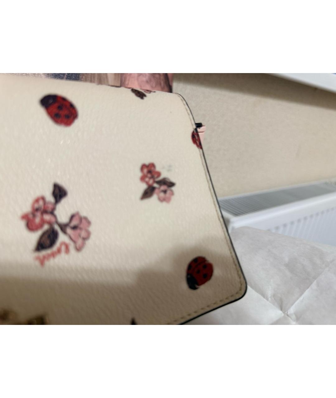 COACH Бежевая кожаная сумка через плечо, фото 4