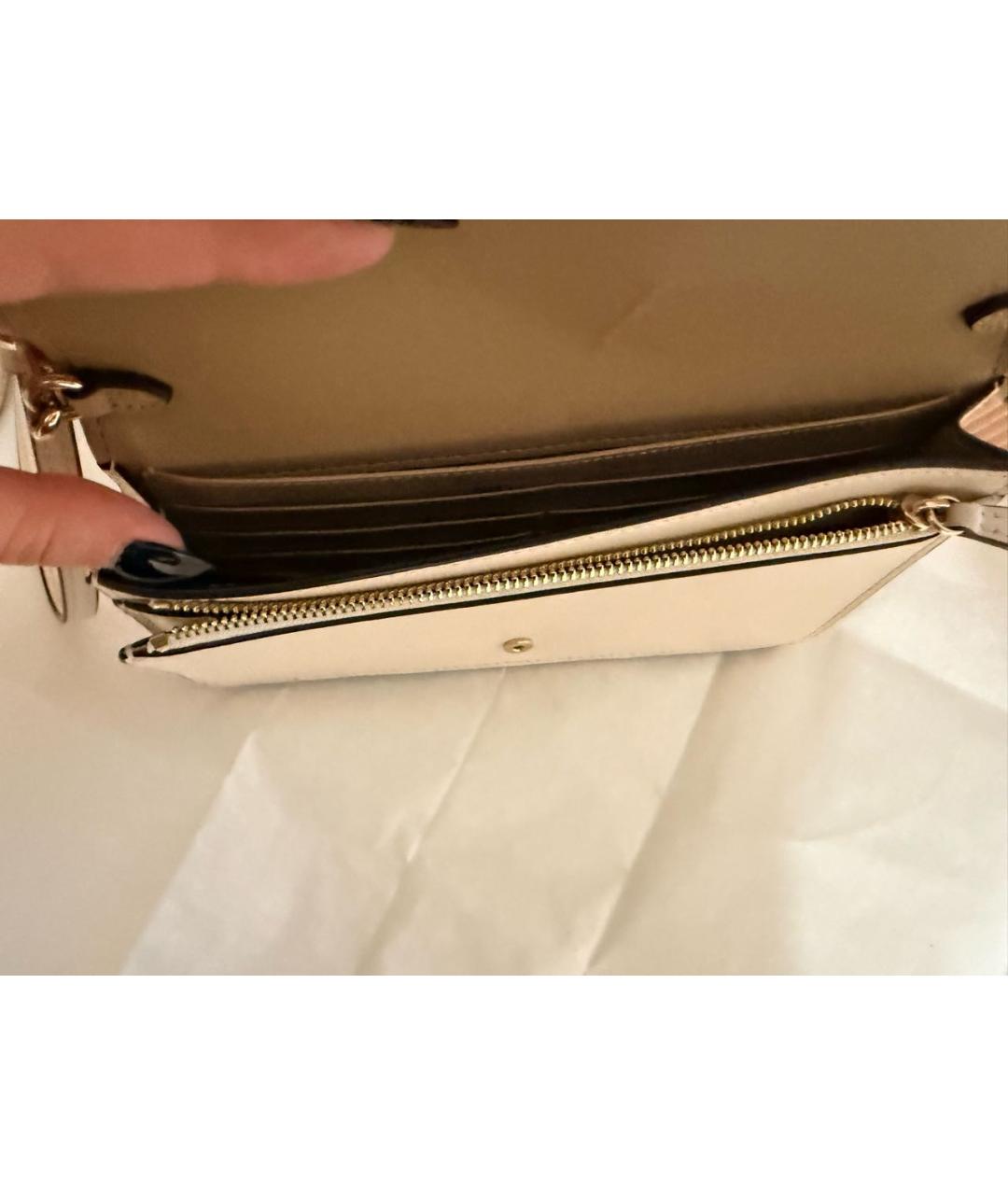 COACH Бежевая кожаная сумка через плечо, фото 6