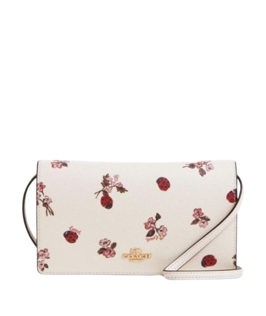 COACH Бежевая кожаная сумка через плечо, фото 1