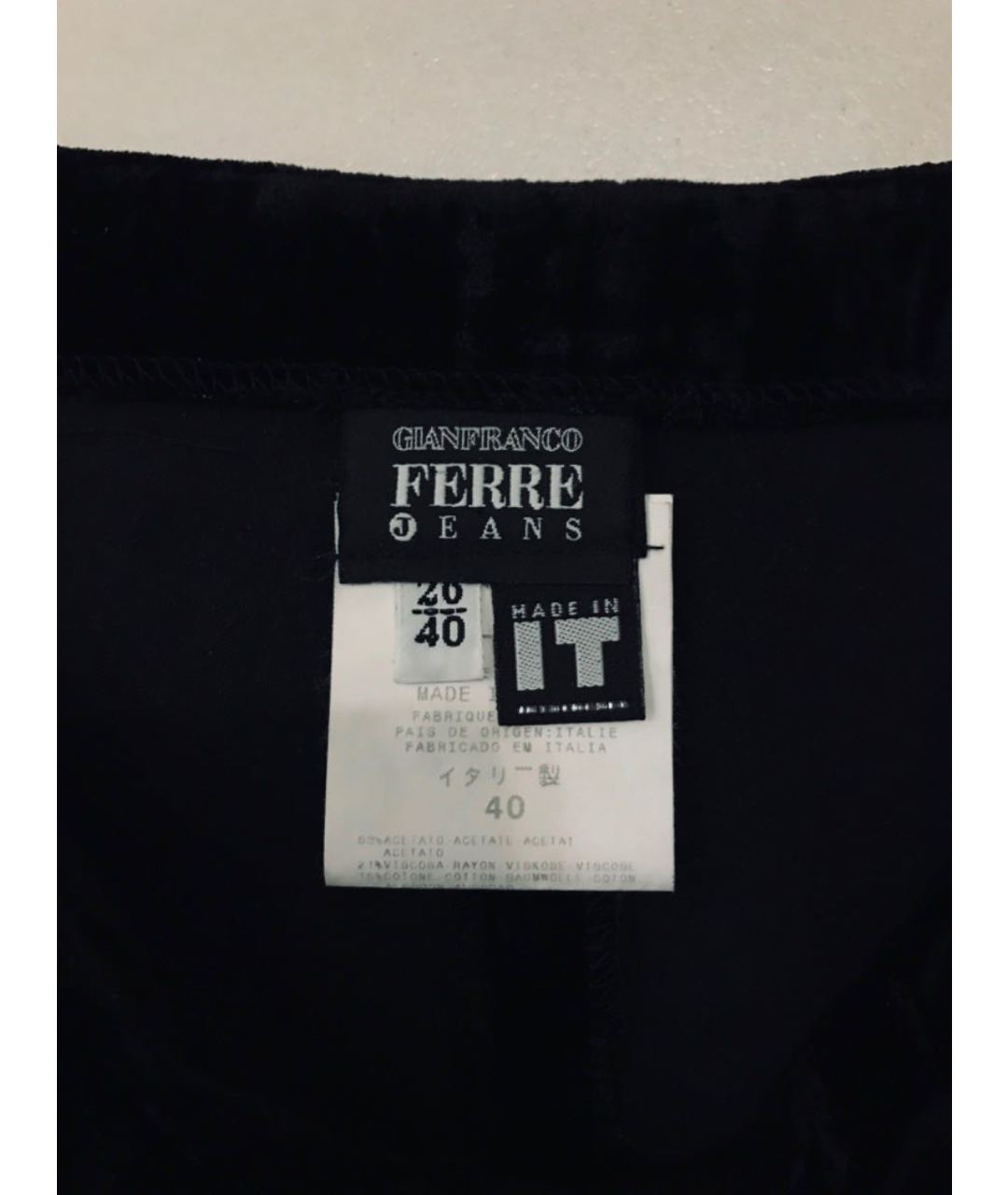 GIANFRANCO FERRE Черные вискозные прямые брюки, фото 7