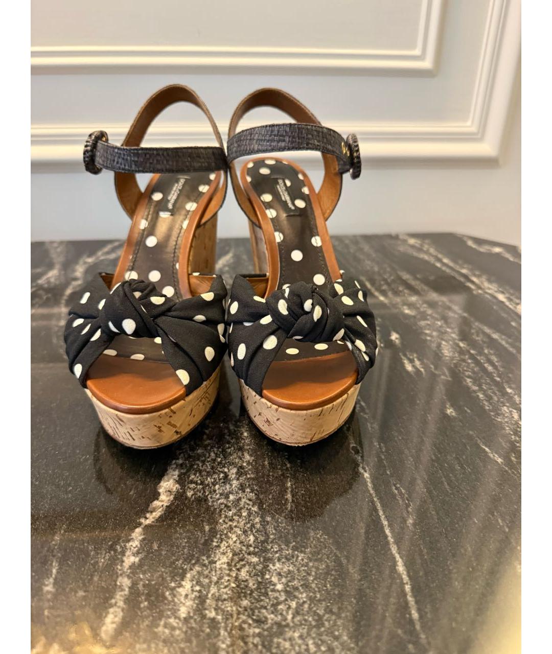 DOLCE&GABBANA Мульти текстильные босоножки, фото 2