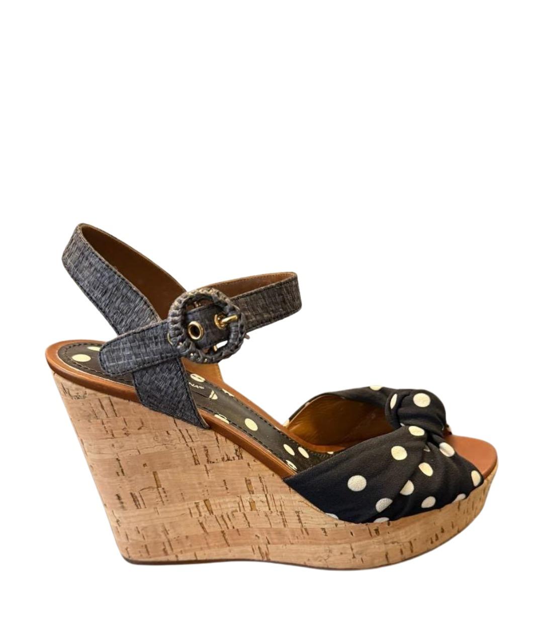 DOLCE&GABBANA Мульти текстильные босоножки, фото 1