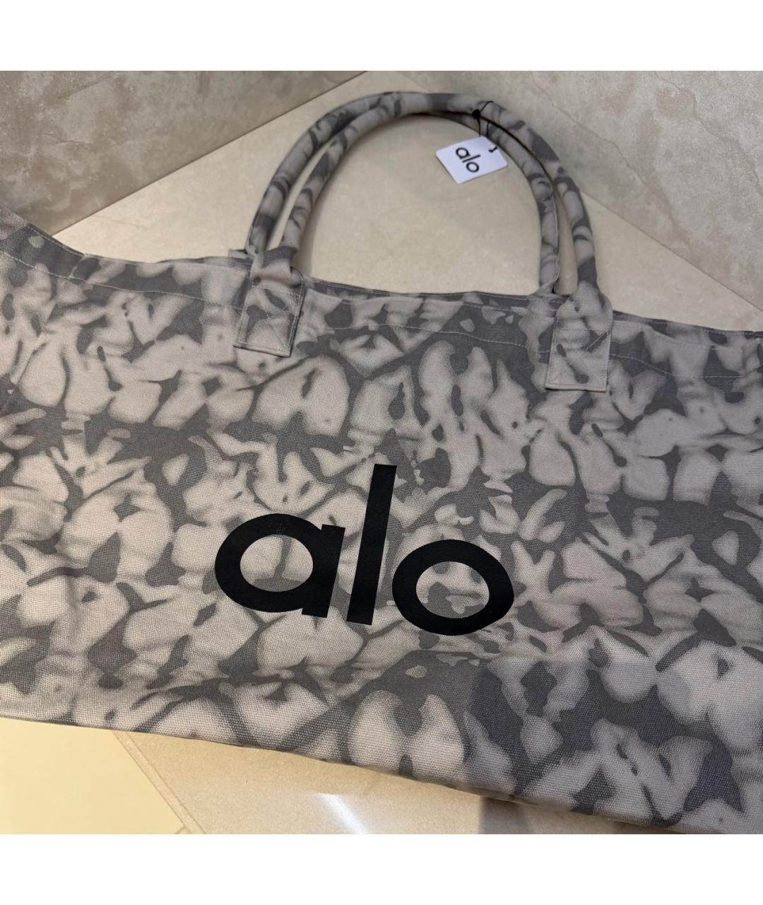 ALO YOGA Серая хлопковая дорожная/спортивная сумка, фото 4