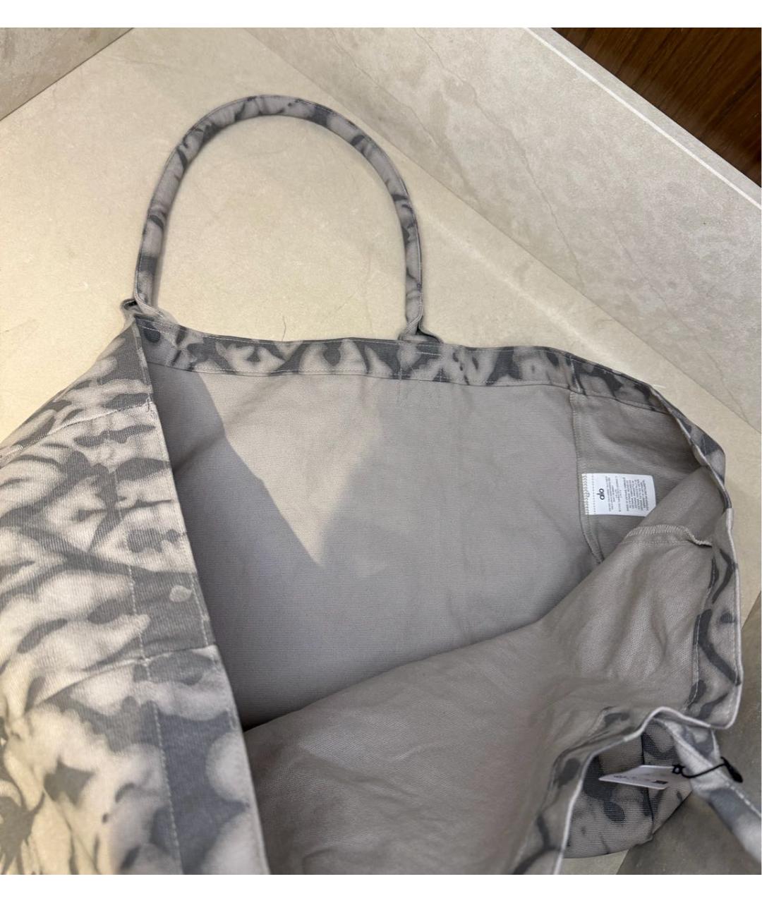 ALO YOGA Серая хлопковая дорожная/спортивная сумка, фото 6