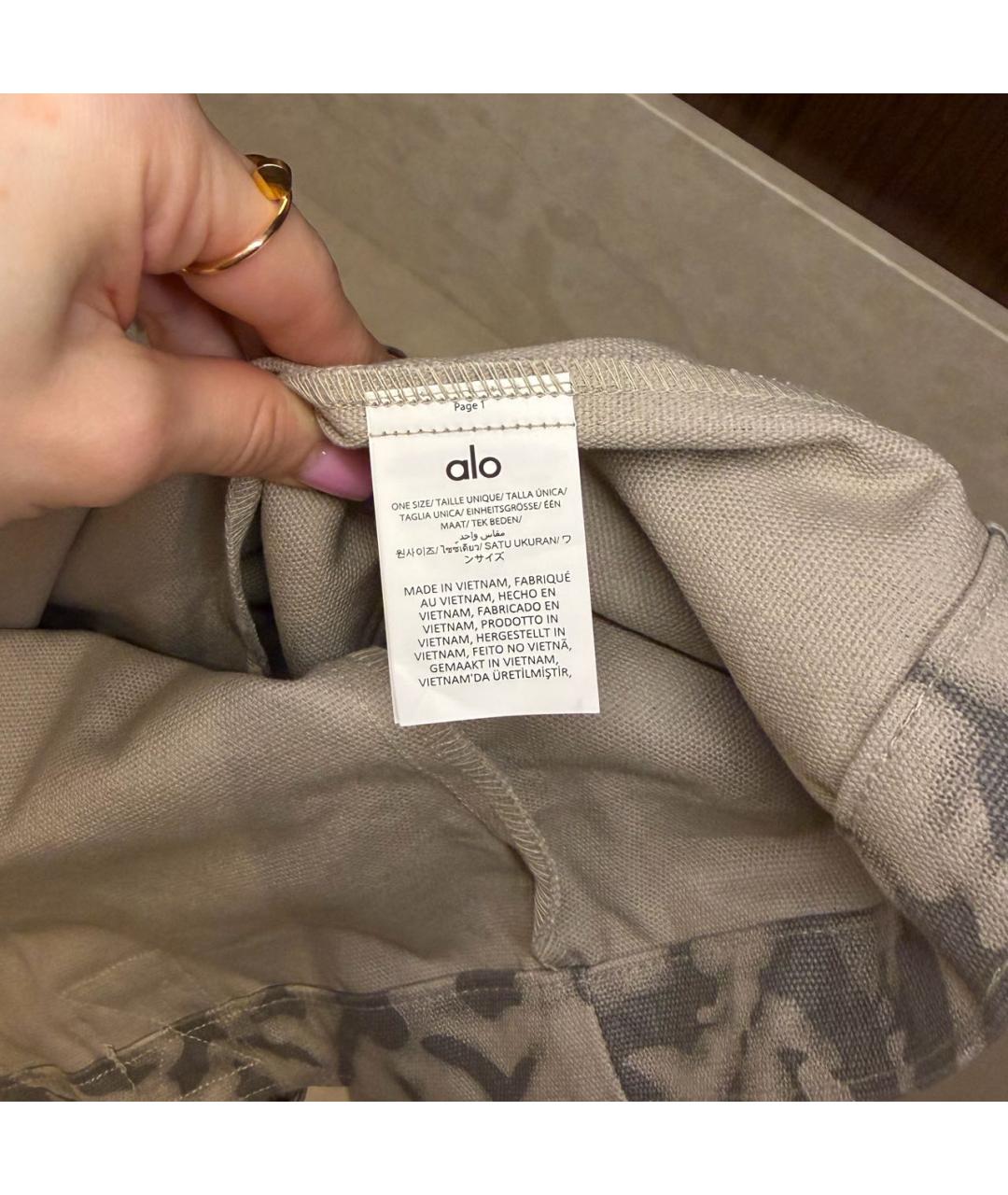 ALO YOGA Серая хлопковая дорожная/спортивная сумка, фото 7