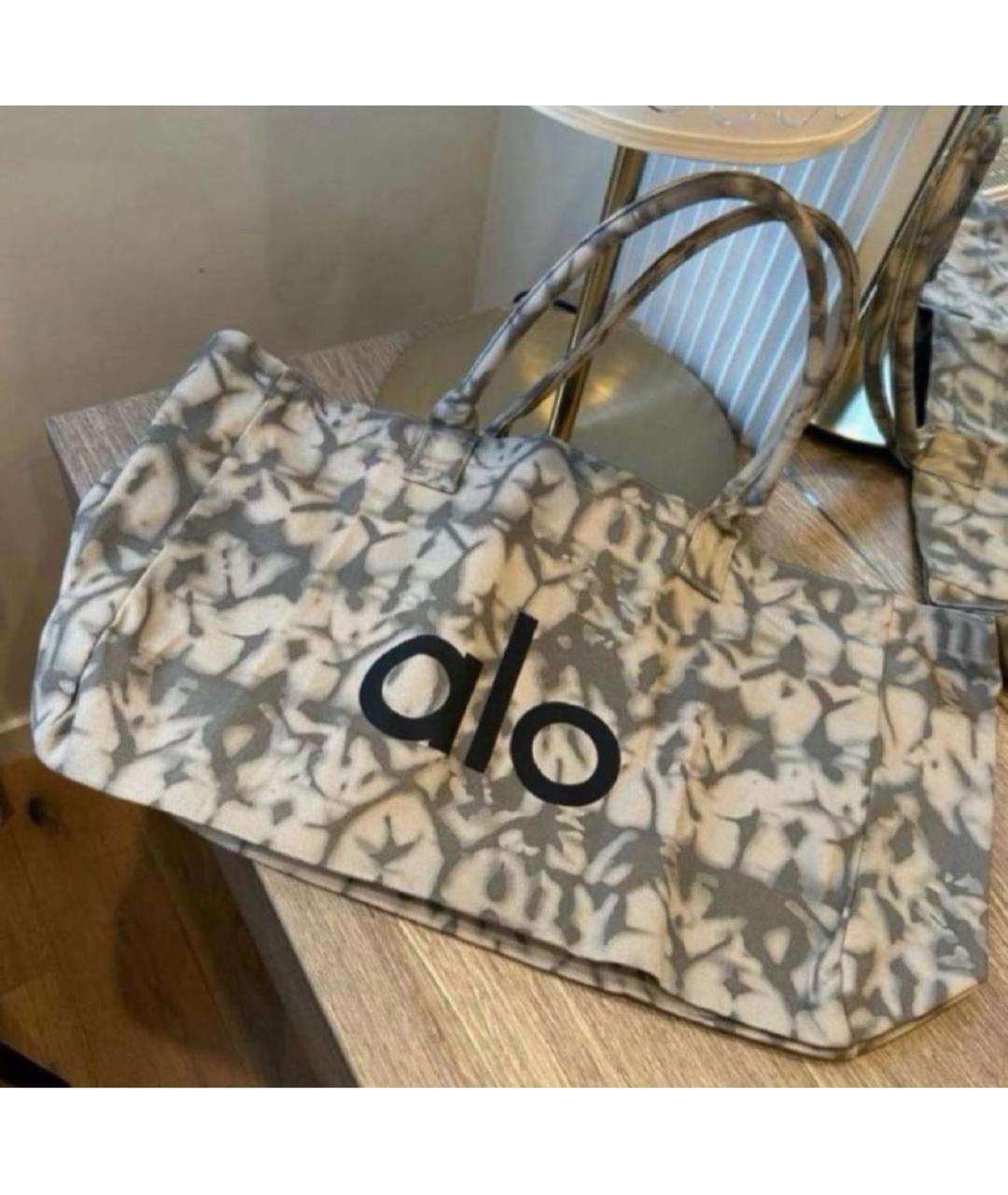 ALO YOGA Серая хлопковая дорожная/спортивная сумка, фото 3