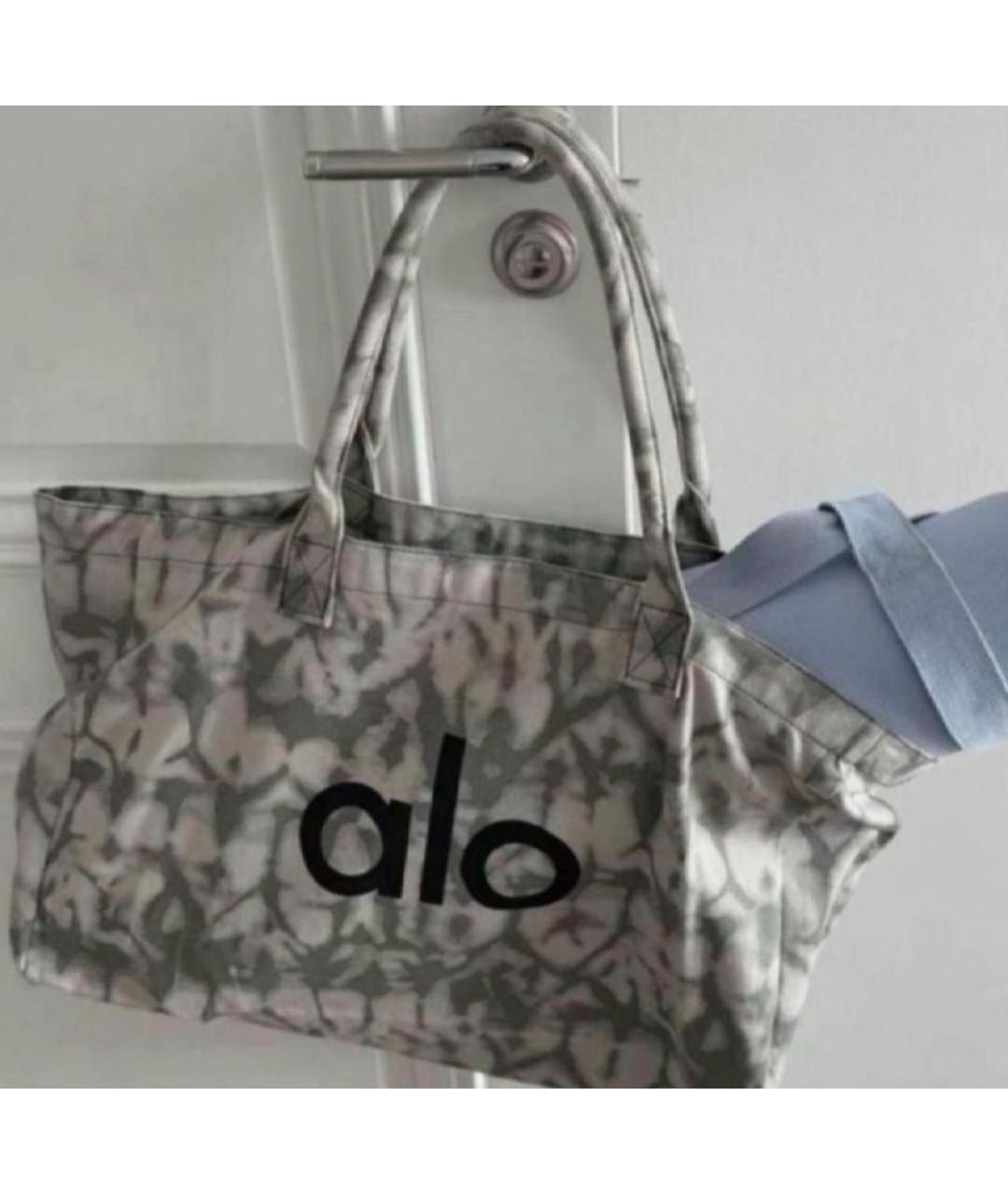 ALO YOGA Серая хлопковая дорожная/спортивная сумка, фото 2