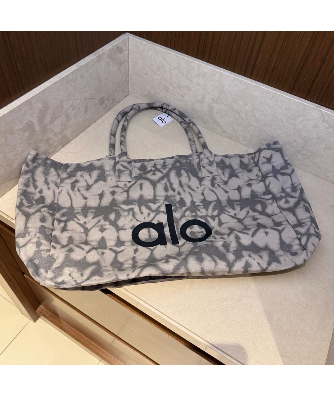 ALO YOGA Серая хлопковая дорожная/спортивная сумка, фото 3