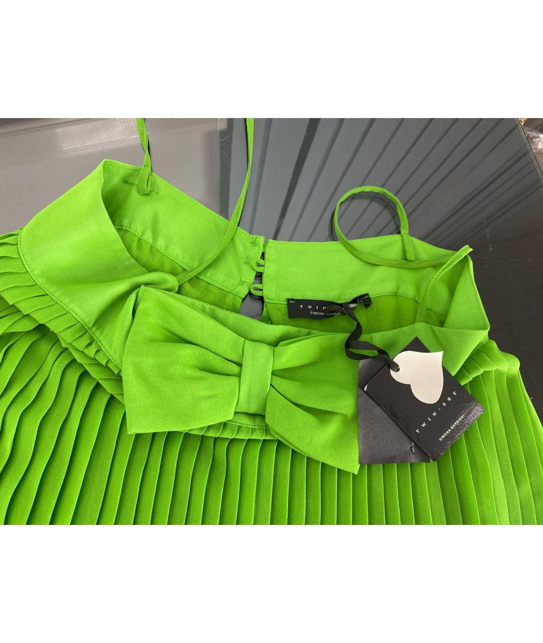 TWIN-SET Зеленые полиэстеровое повседневное платье, фото 3
