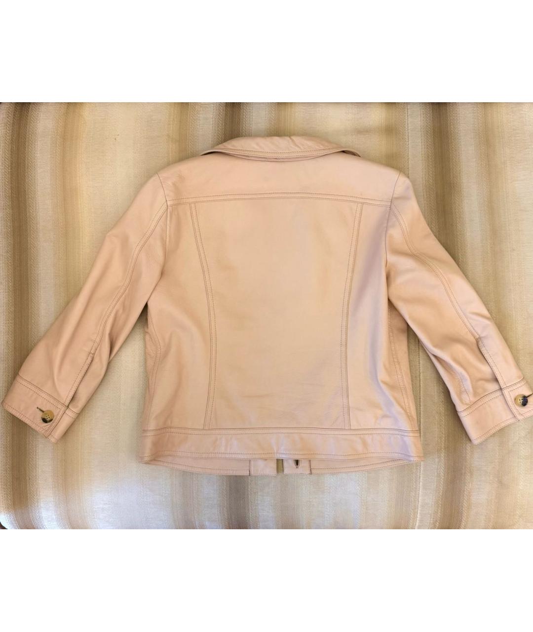 RED VALENTINO Бежевая кожаная куртка, фото 2
