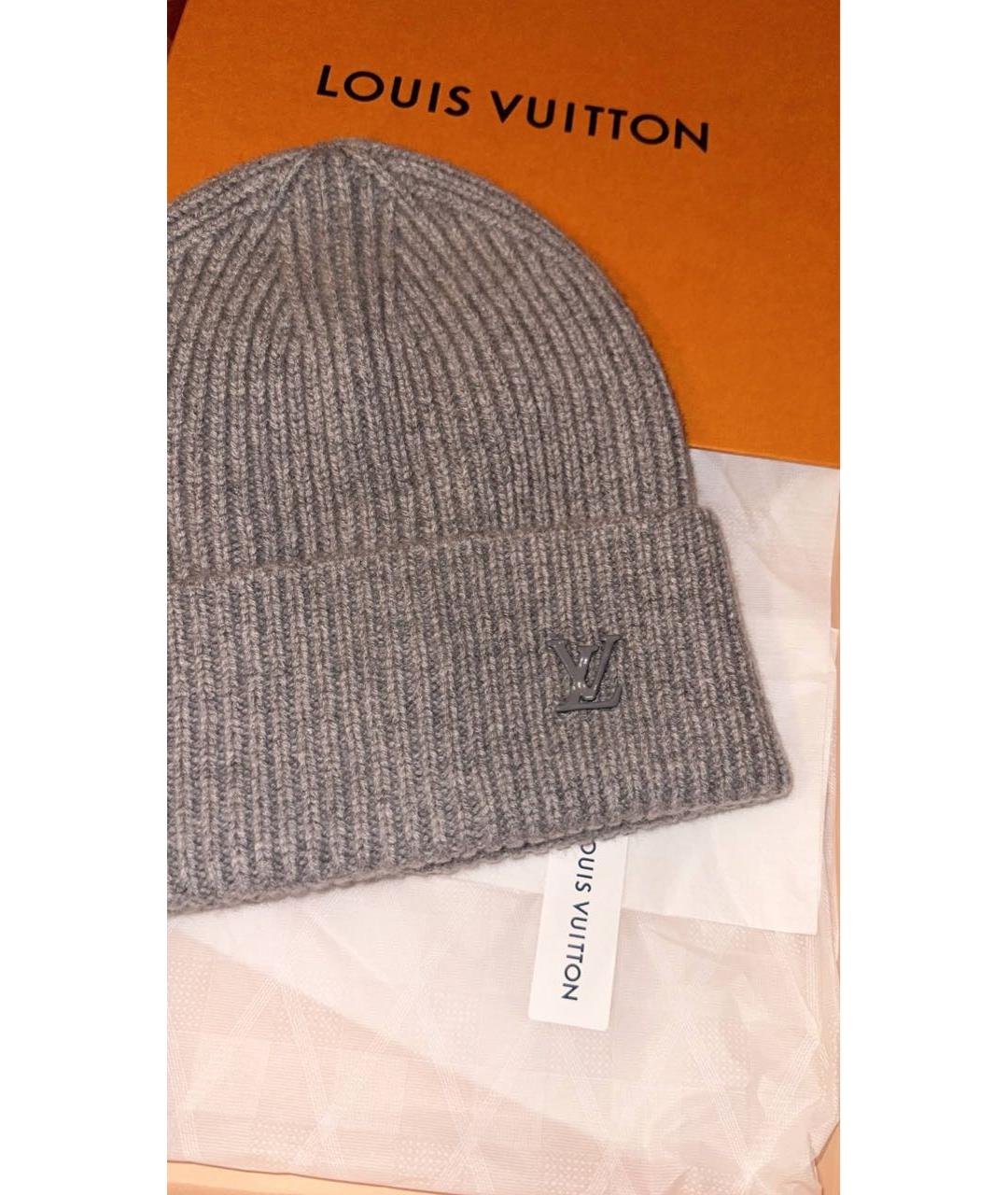 LOUIS VUITTON Серая кашемировая шапка, фото 2