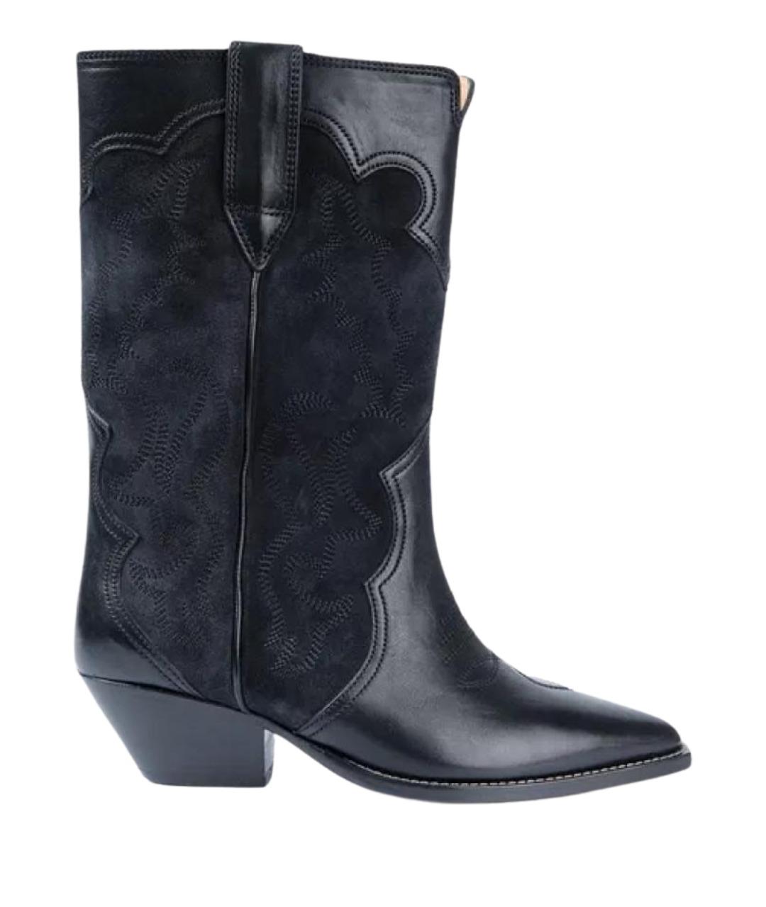 ISABEL MARANT Черные кожаные полусапоги, фото 1