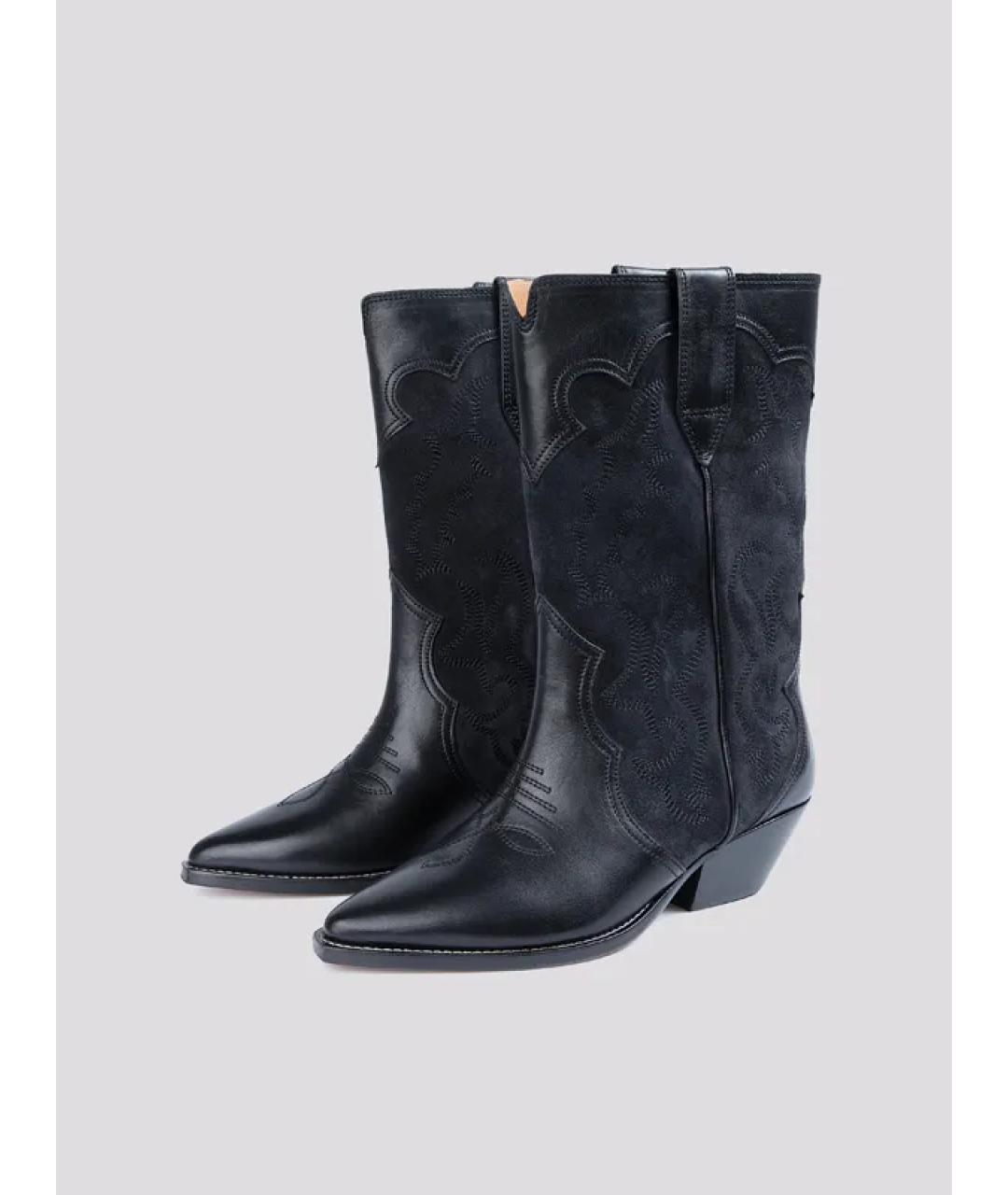 ISABEL MARANT Черные кожаные полусапоги, фото 2