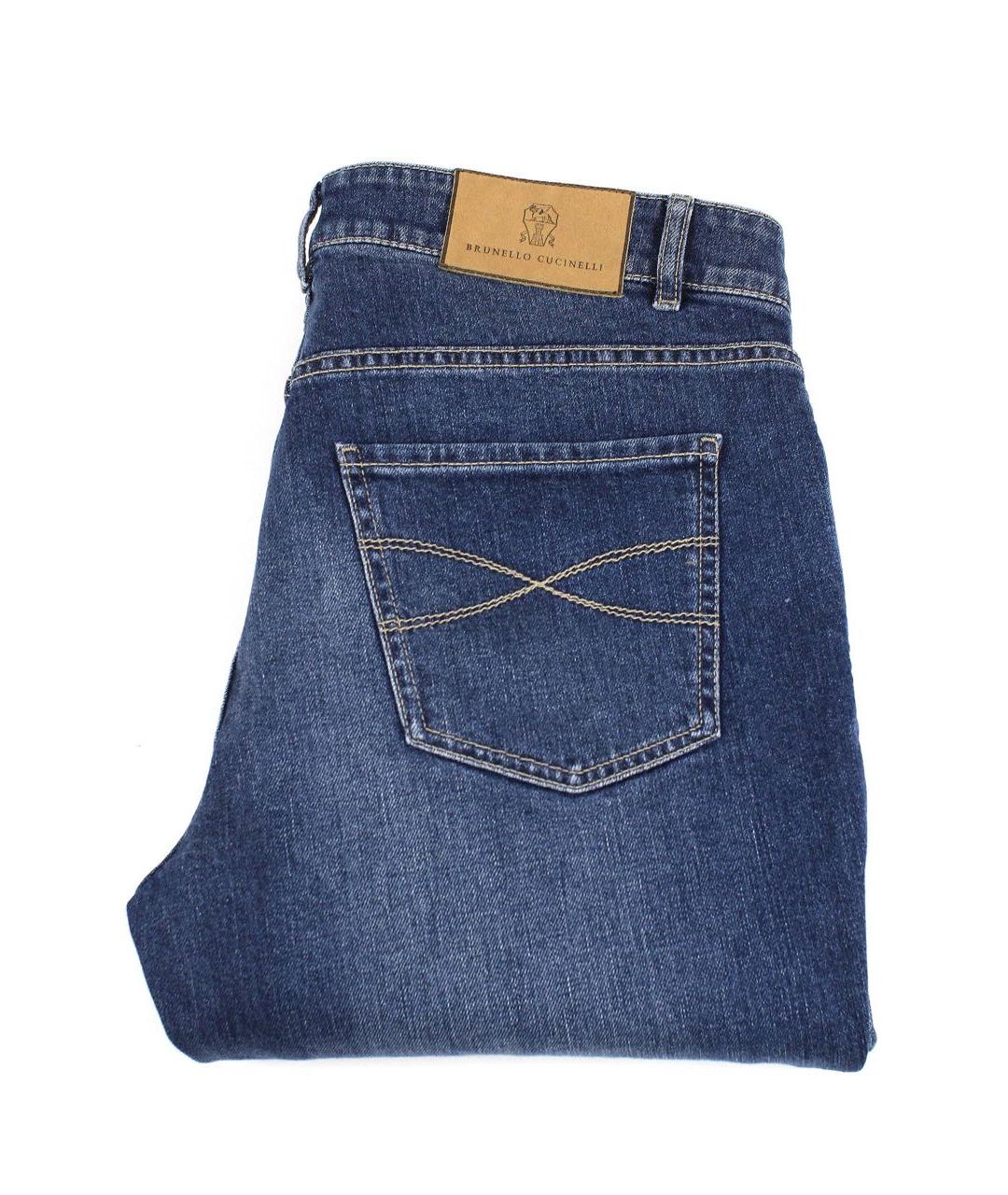 BRUNELLO CUCINELLI Синие хлопко-эластановые джинсы скинни, фото 7
