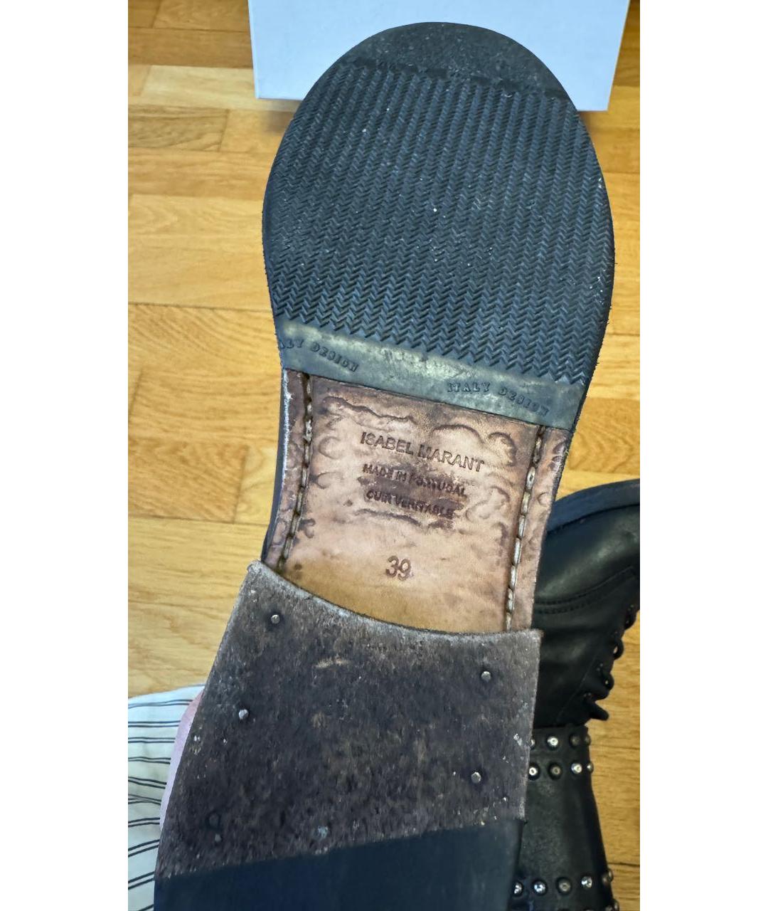 ISABEL MARANT Черные кожаные ботинки, фото 6