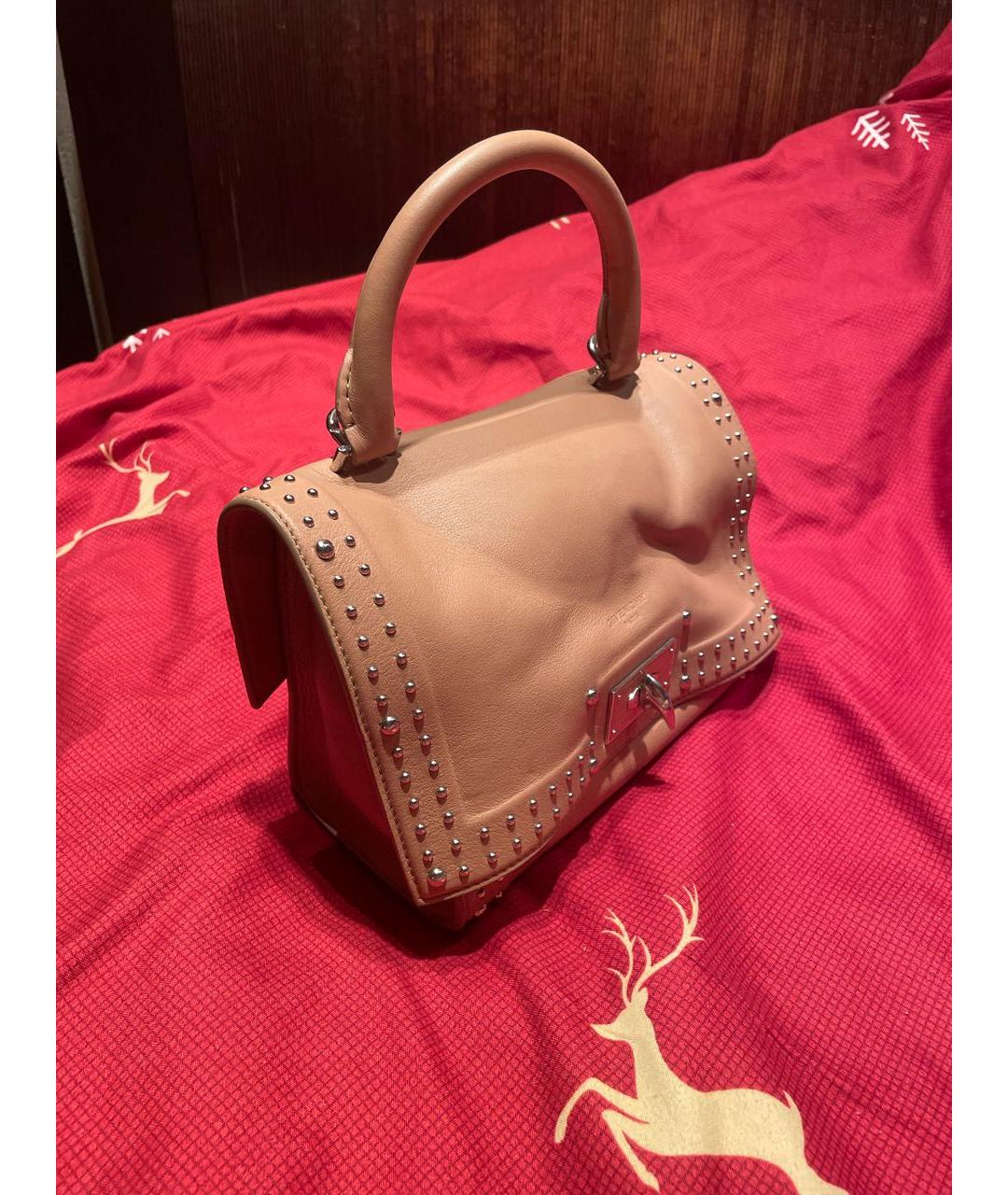 GIVENCHY Розовая кожаная сумка с короткими ручками, фото 3