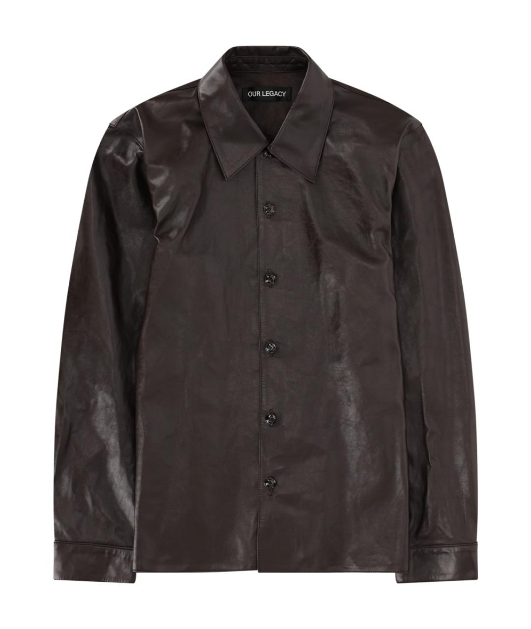 OUR LEGACY Коричневая кожаная куртка, фото 1