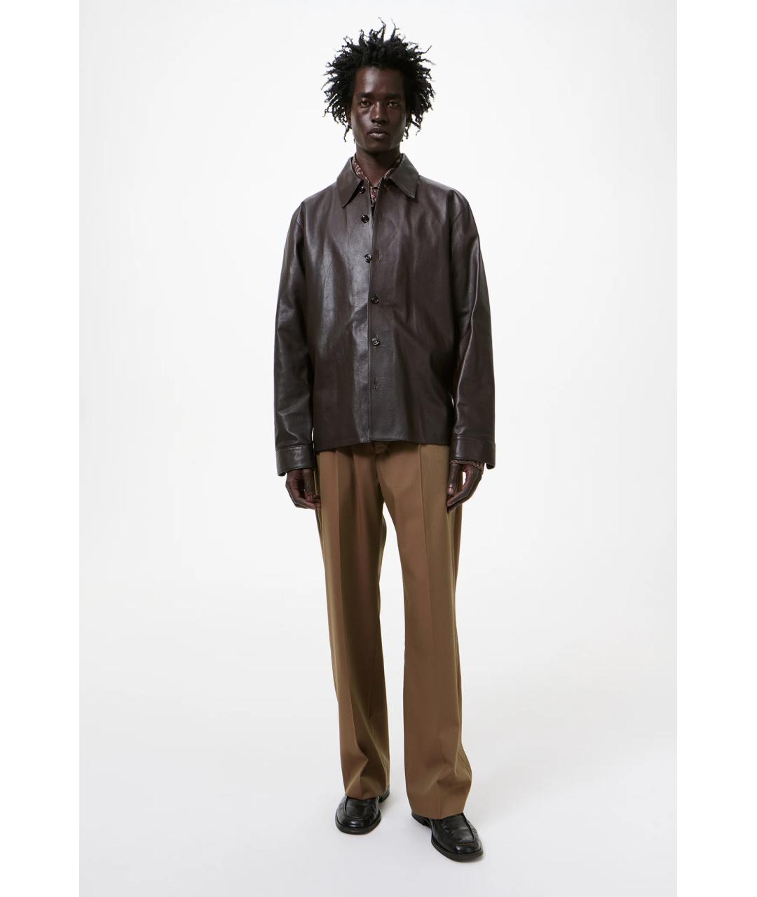 OUR LEGACY Коричневая кожаная куртка, фото 3