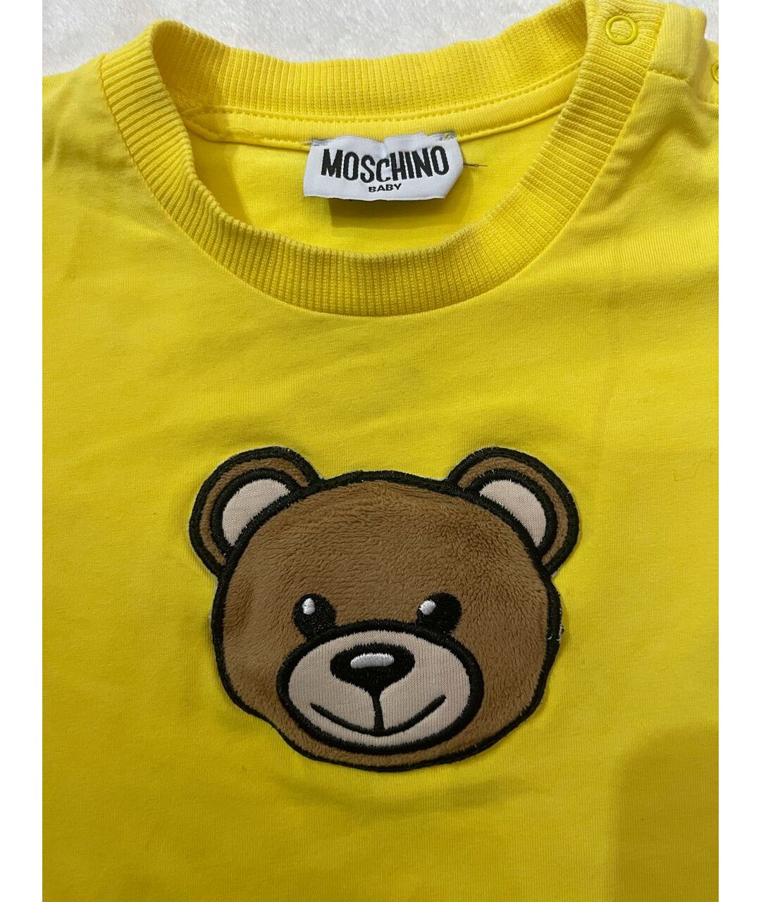 MOSCHINO KIDS Желтая хлопковая детская футболка, фото 3