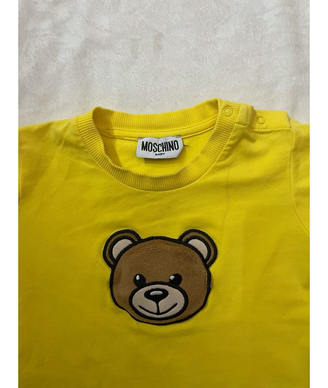 MOSCHINO KIDS Желтая хлопковая детская футболка, фото 4