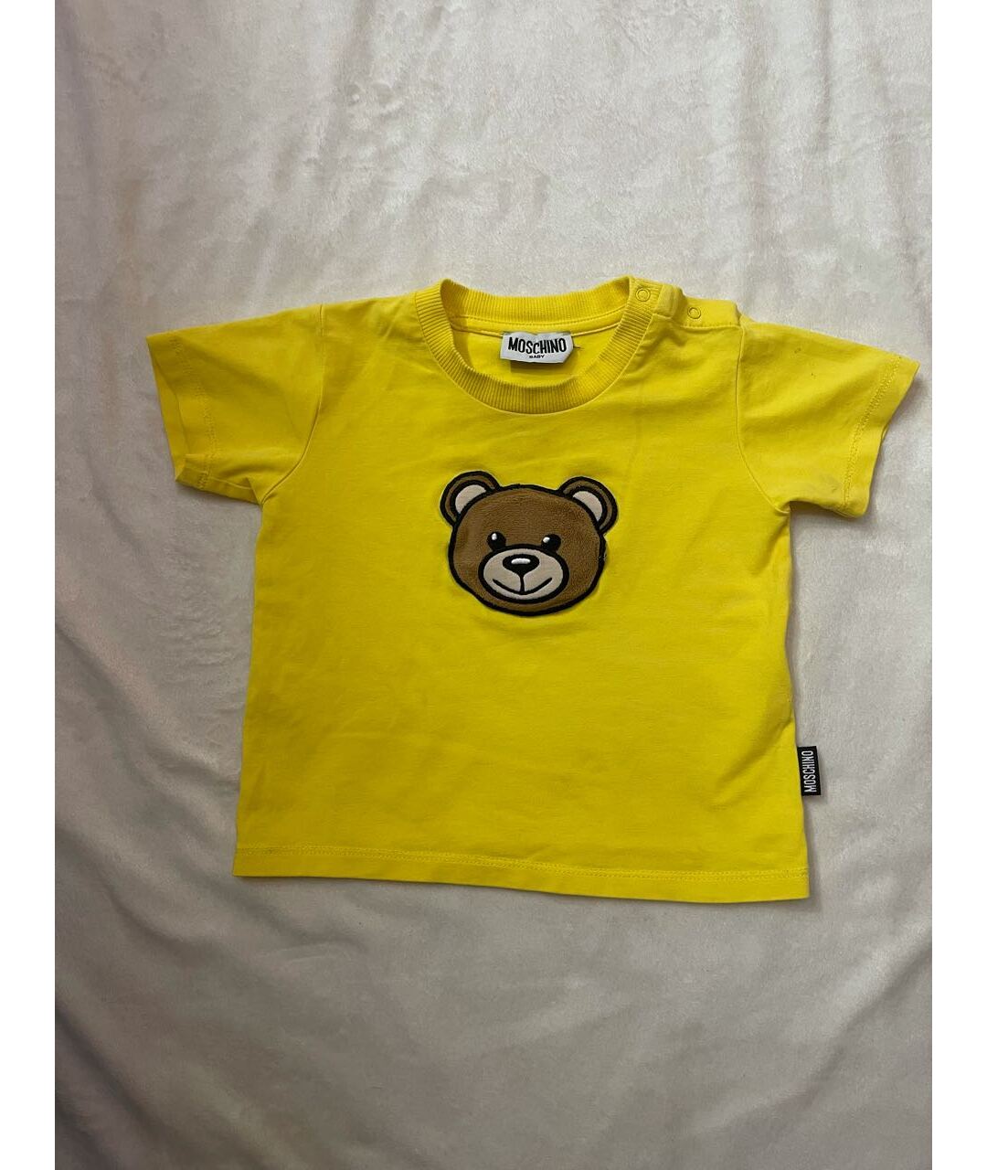 MOSCHINO KIDS Желтая хлопковая детская футболка, фото 5
