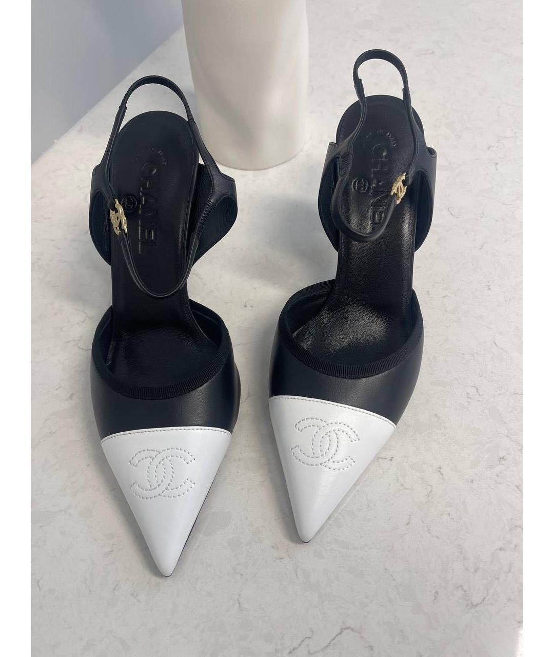 CHANEL Черные кожаные туфли, фото 2