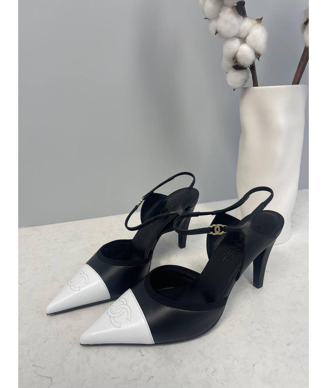 CHANEL Черные кожаные туфли, фото 4