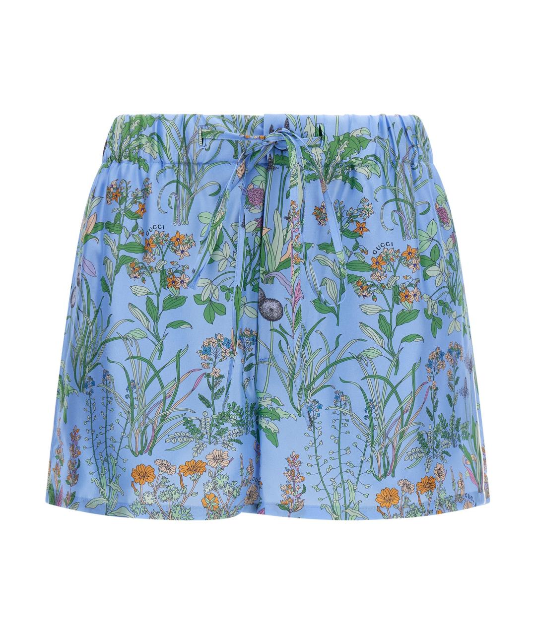 GUCCI Мульти шелковые шорты, фото 1