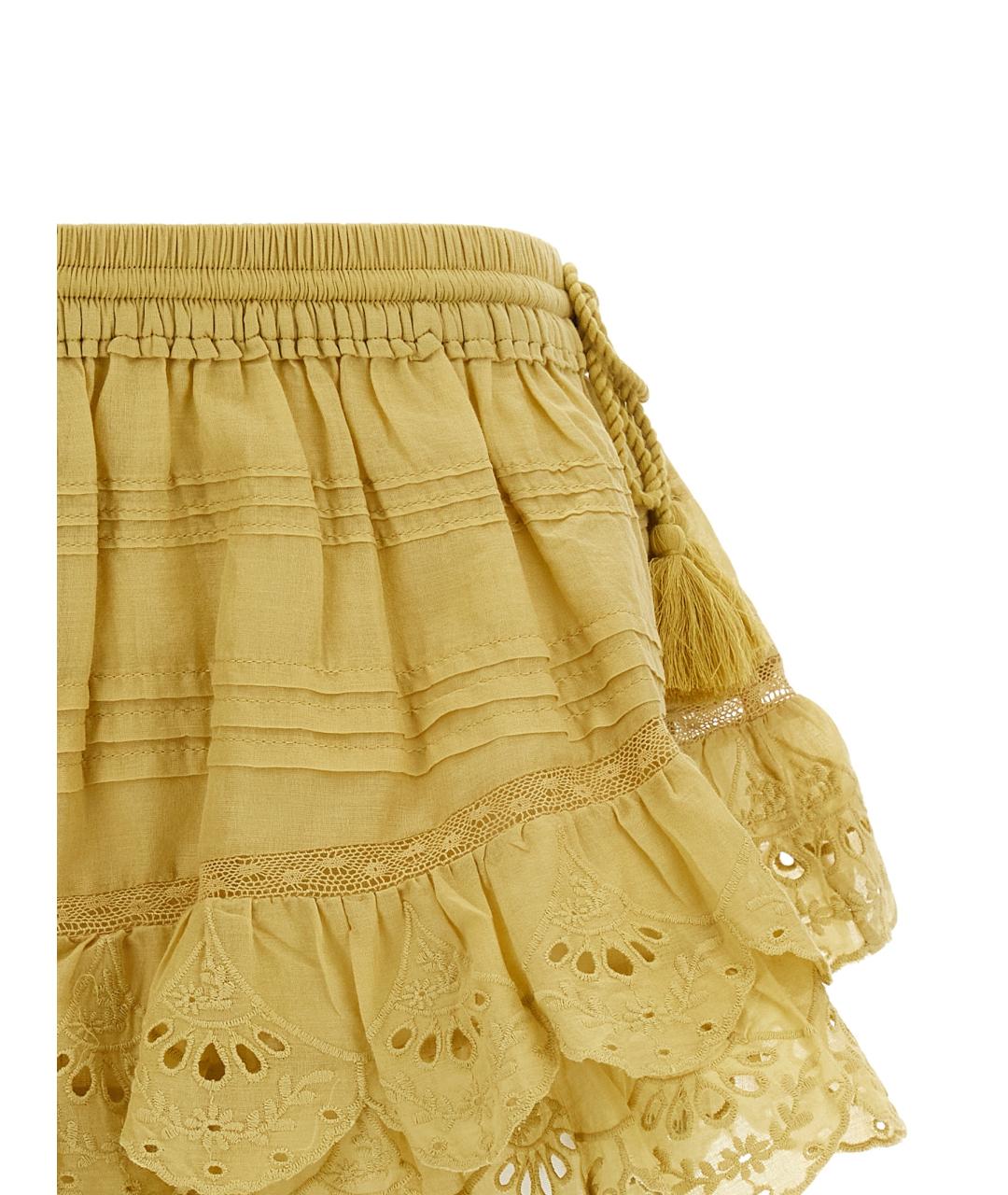 ISABEL MARANT ETOILE Желтые хлопковые шорты, фото 3