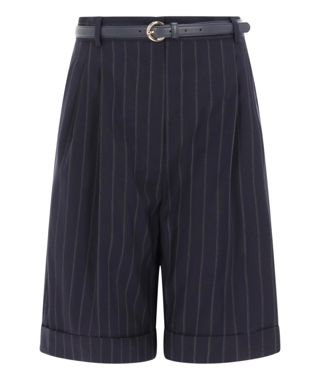 MAX MARA Темно-синие шерстяные шорты, фото 1