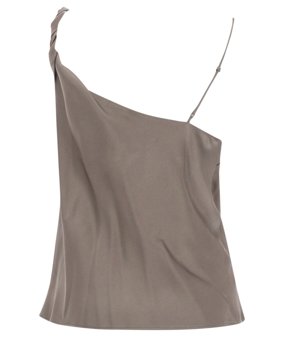 ALYSI Бежевая ацетатная блузы, фото 2