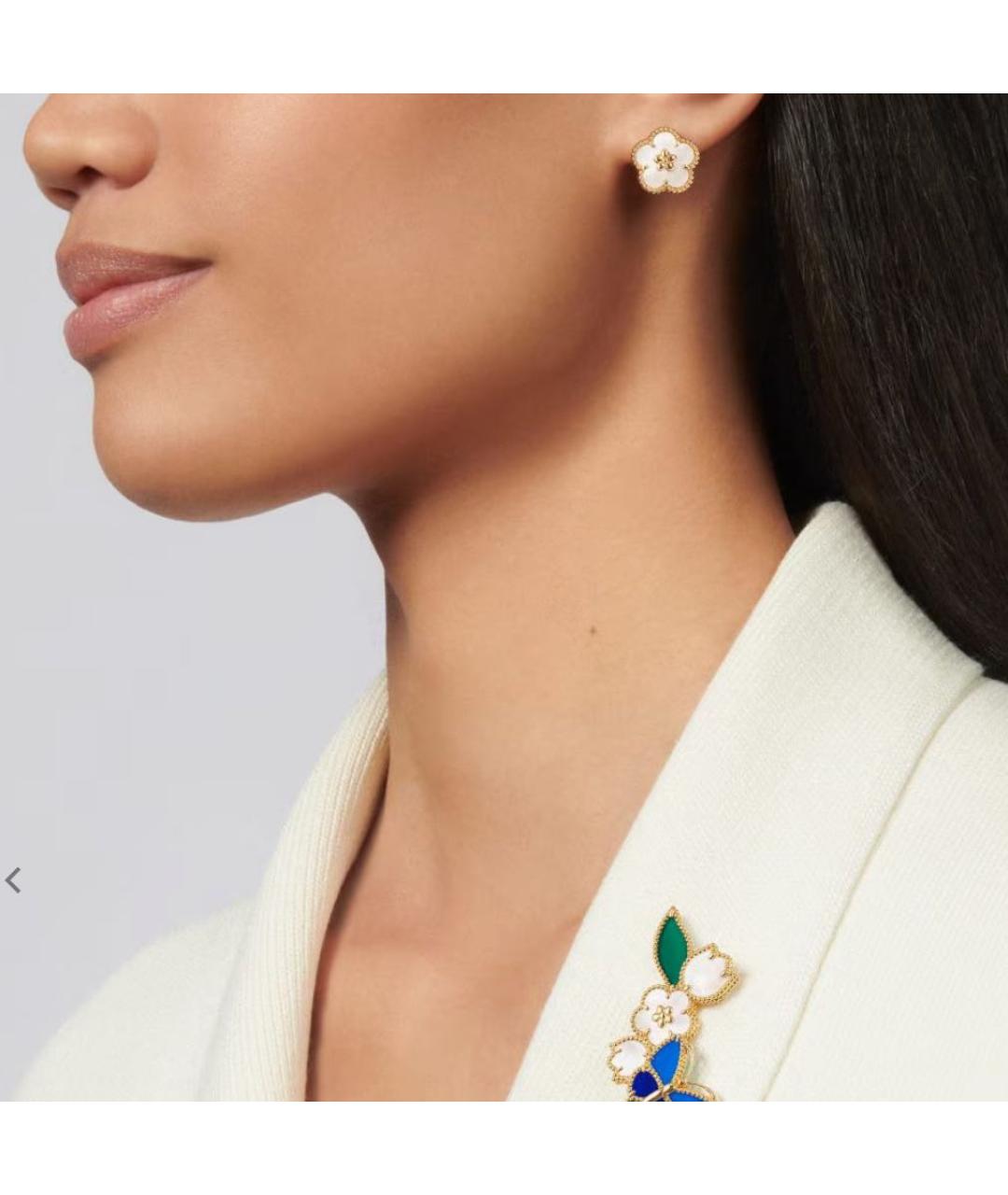 VAN CLEEF & ARPELS Белые серьги из желтого золота, фото 3