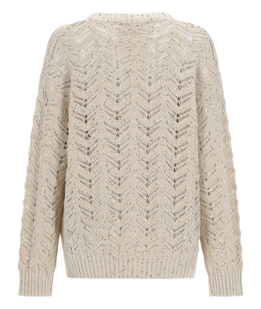 MAX MARA Бежевый хлопковый джемпер / свитер, фото 2