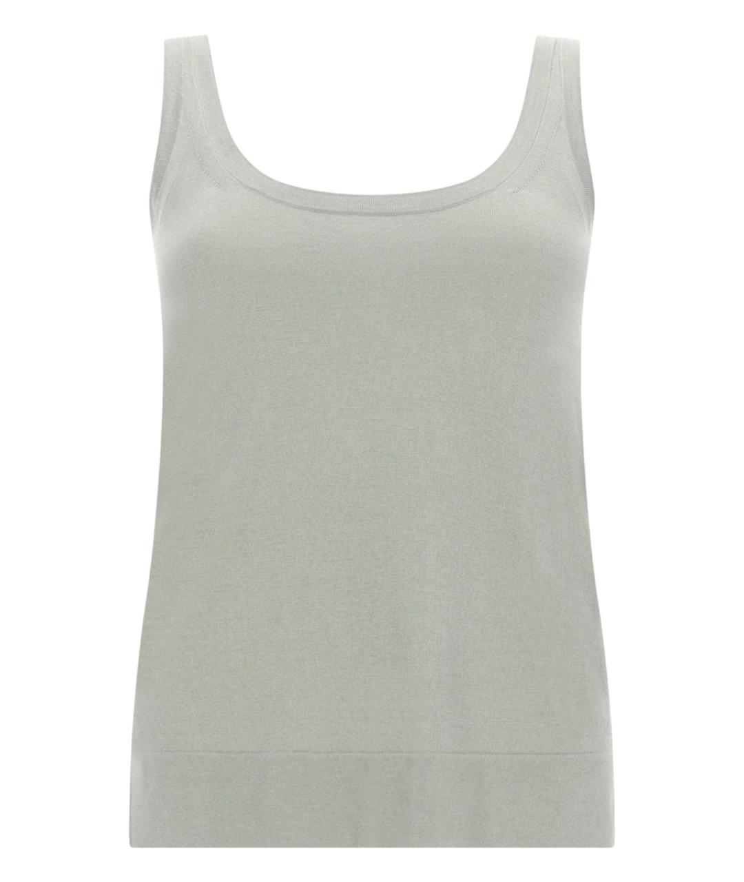 MAX MARA Зеленая шелковая майка, фото 1