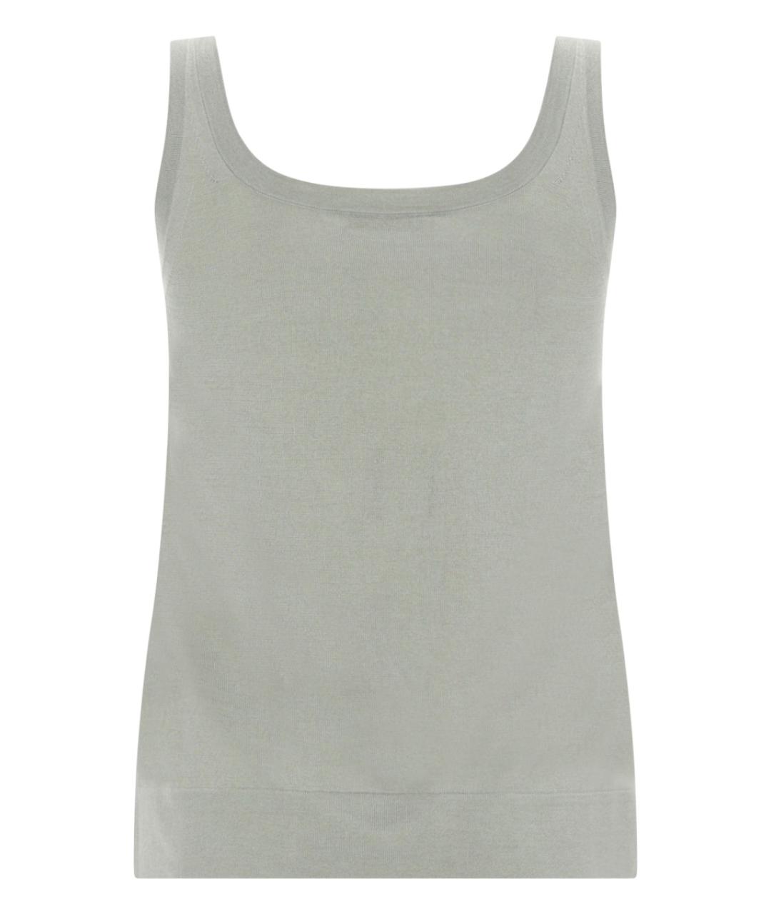 MAX MARA Зеленая шелковая майка, фото 2