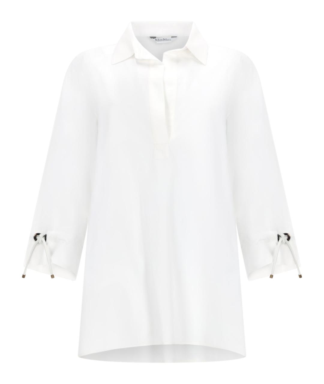 MAX MARA Белая хлопковая рубашка, фото 1
