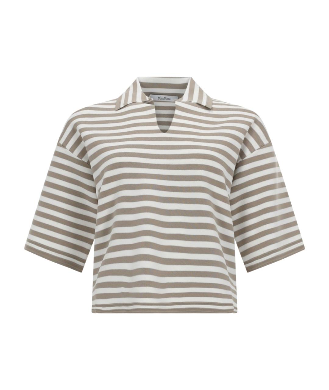 MAX MARA Бежевая вискозная футболка, фото 1