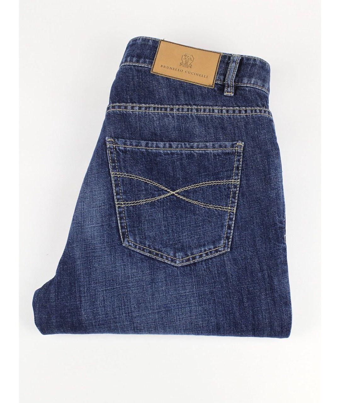 BRUNELLO CUCINELLI Синие хлопковые джинсы скинни, фото 3