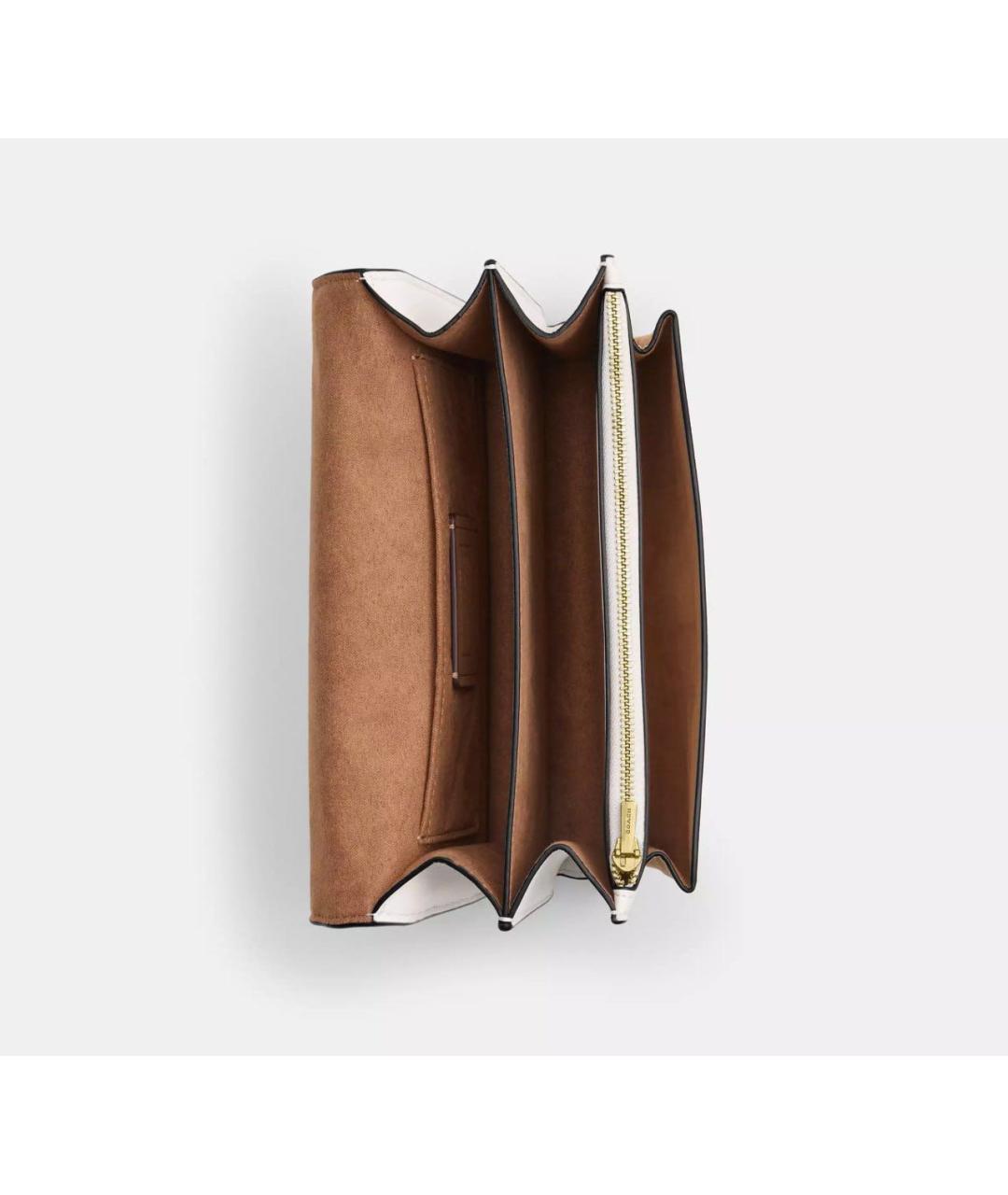 COACH Бежевая кожаная сумка через плечо, фото 2