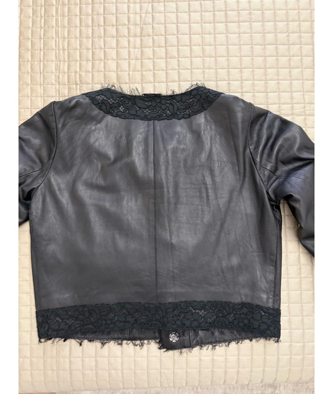 DOLCE&GABBANA Черная кожаная куртка, фото 3