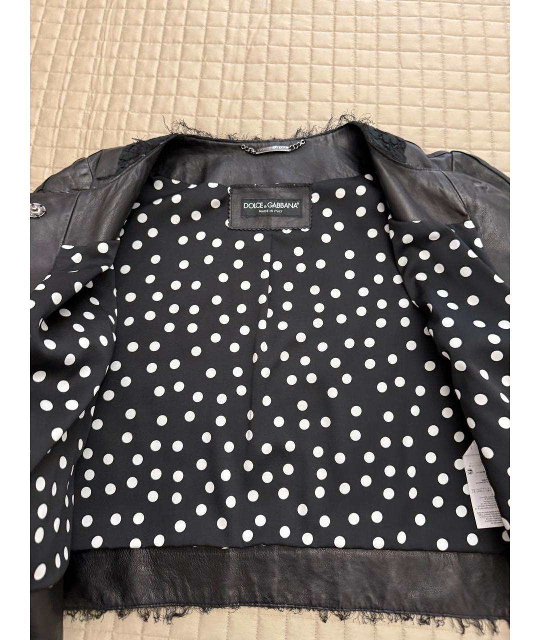 DOLCE&GABBANA Черная кожаная куртка, фото 6