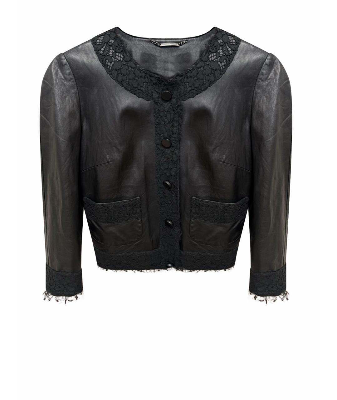 DOLCE&GABBANA Черная кожаная куртка, фото 1