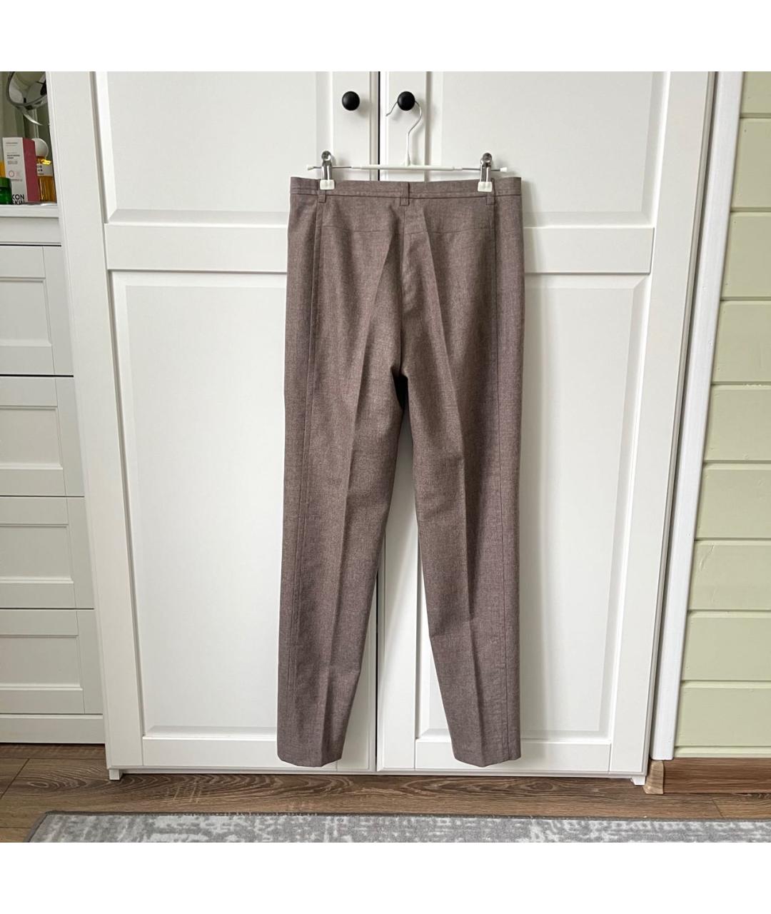 FABIANA FILIPPI Коричневые шерстяные брюки узкие, фото 2