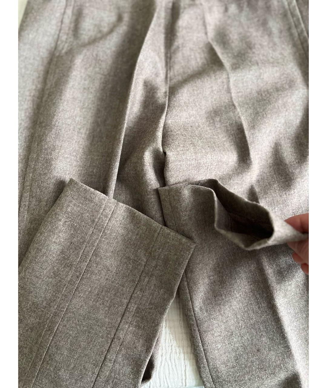 FABIANA FILIPPI Коричневые шерстяные брюки узкие, фото 5