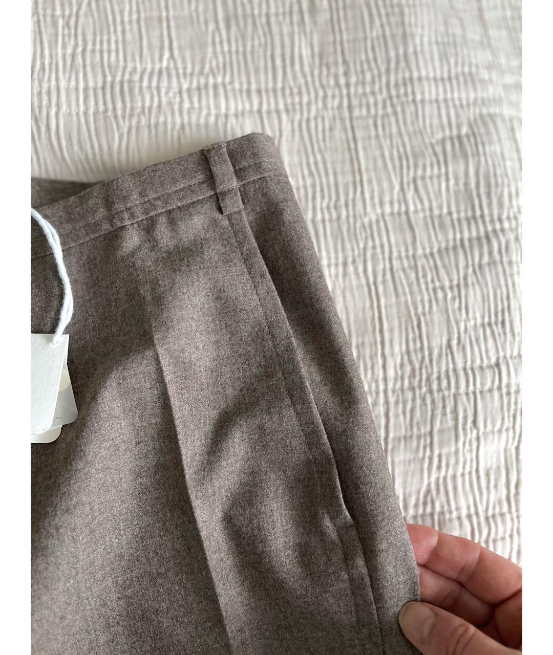FABIANA FILIPPI Коричневые шерстяные брюки узкие, фото 6
