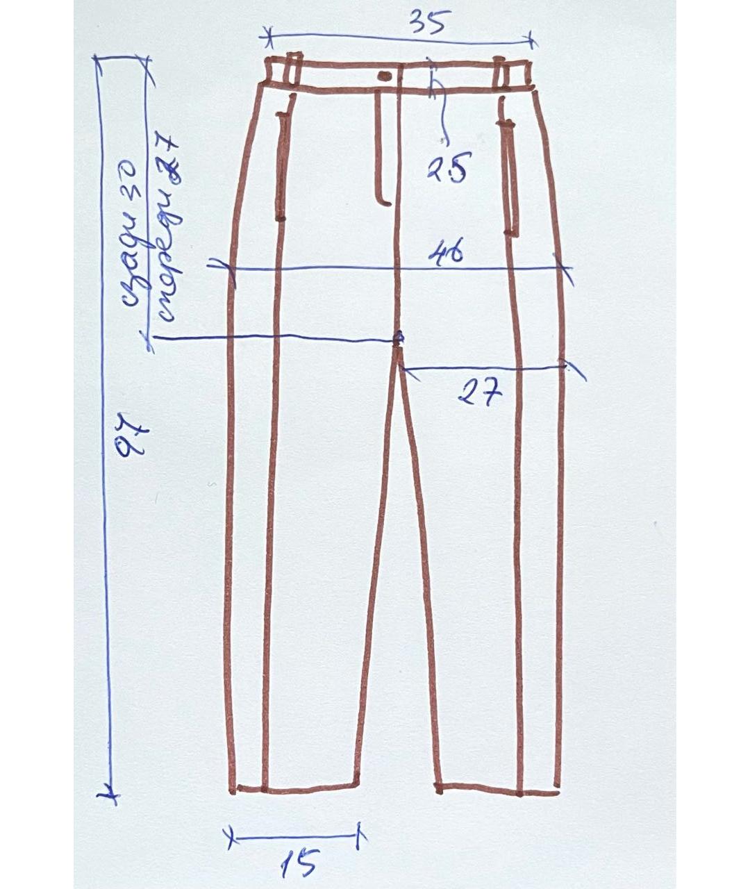 FABIANA FILIPPI Коричневые шерстяные брюки узкие, фото 8