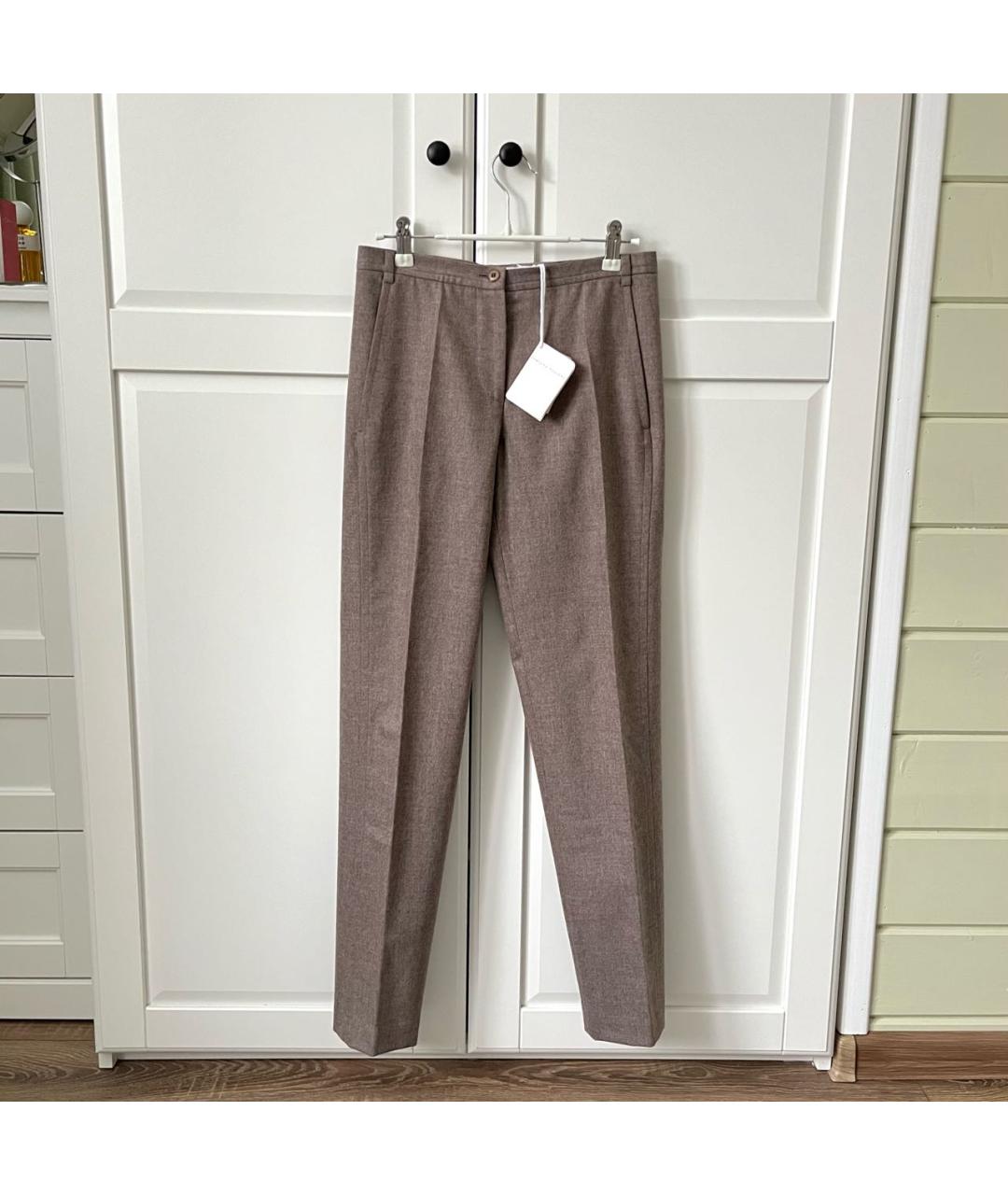 FABIANA FILIPPI Коричневые шерстяные брюки узкие, фото 9